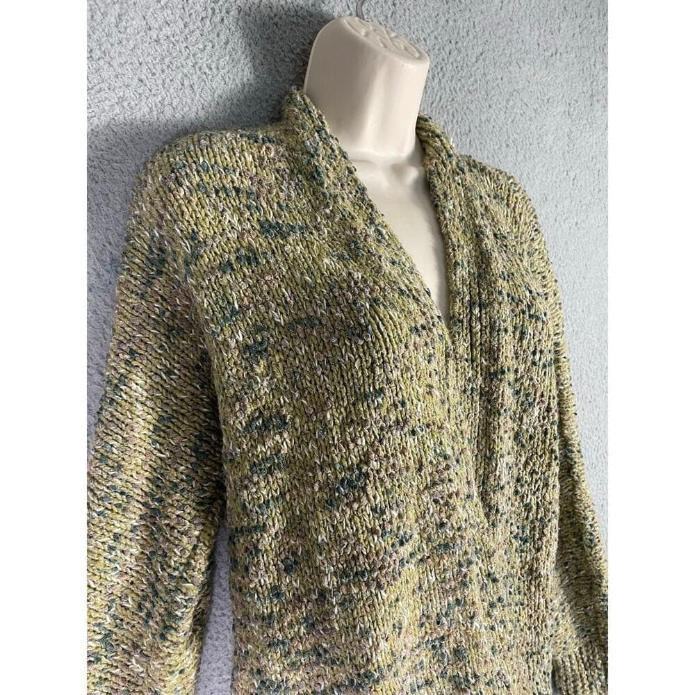 J. Jill Open Front Chunky Knit Cardigan Multicolor Speckled Sweater Women's XS - Thumbnail 3
