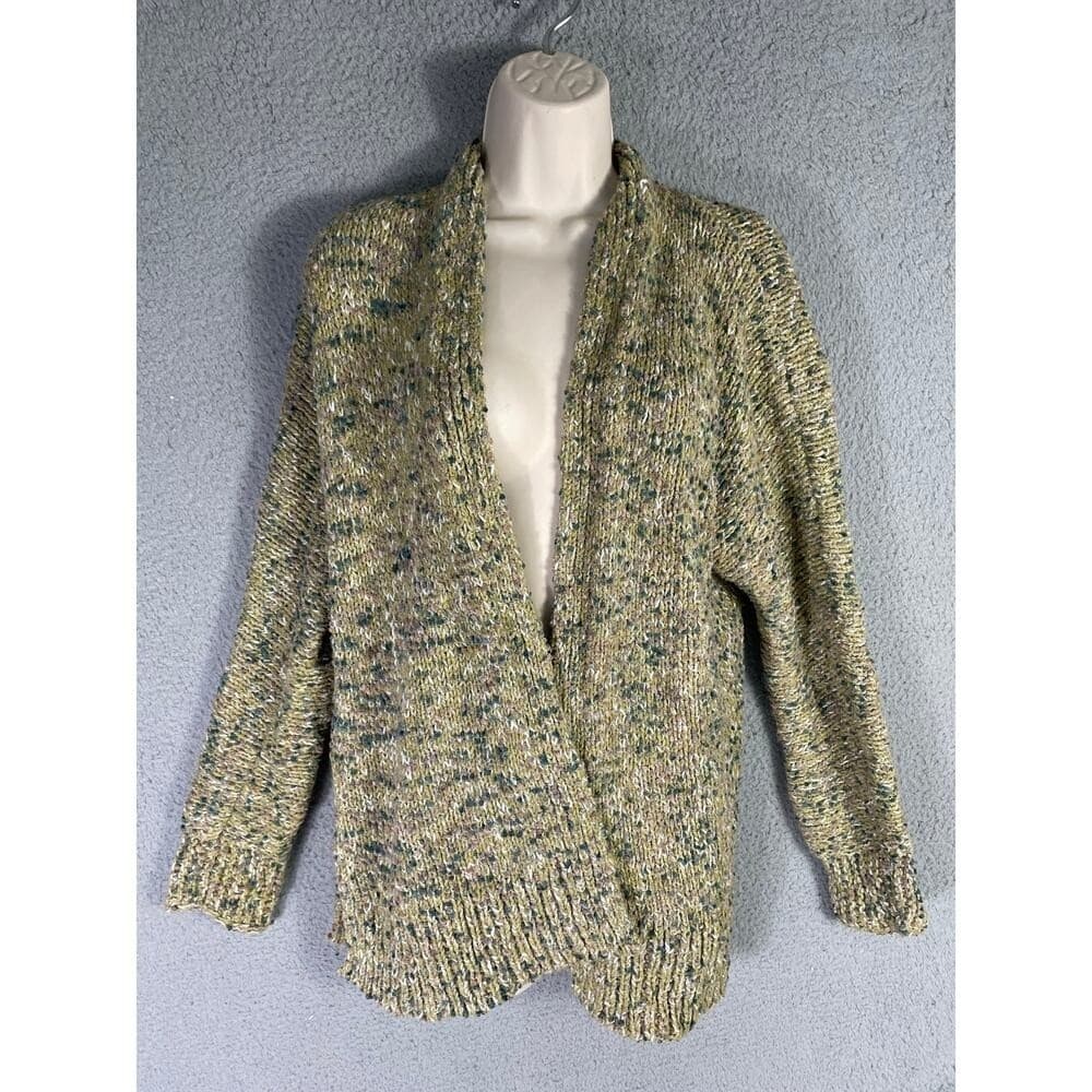 J. Jill Open Front Chunky Knit Cardigan Multicolor Speckled Sweater Women's XS - Thumbnail 4