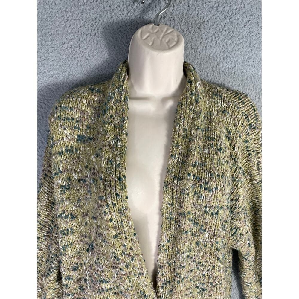 J. Jill Open Front Chunky Knit Cardigan Multicolor Speckled Sweater Women's XS - Thumbnail 8