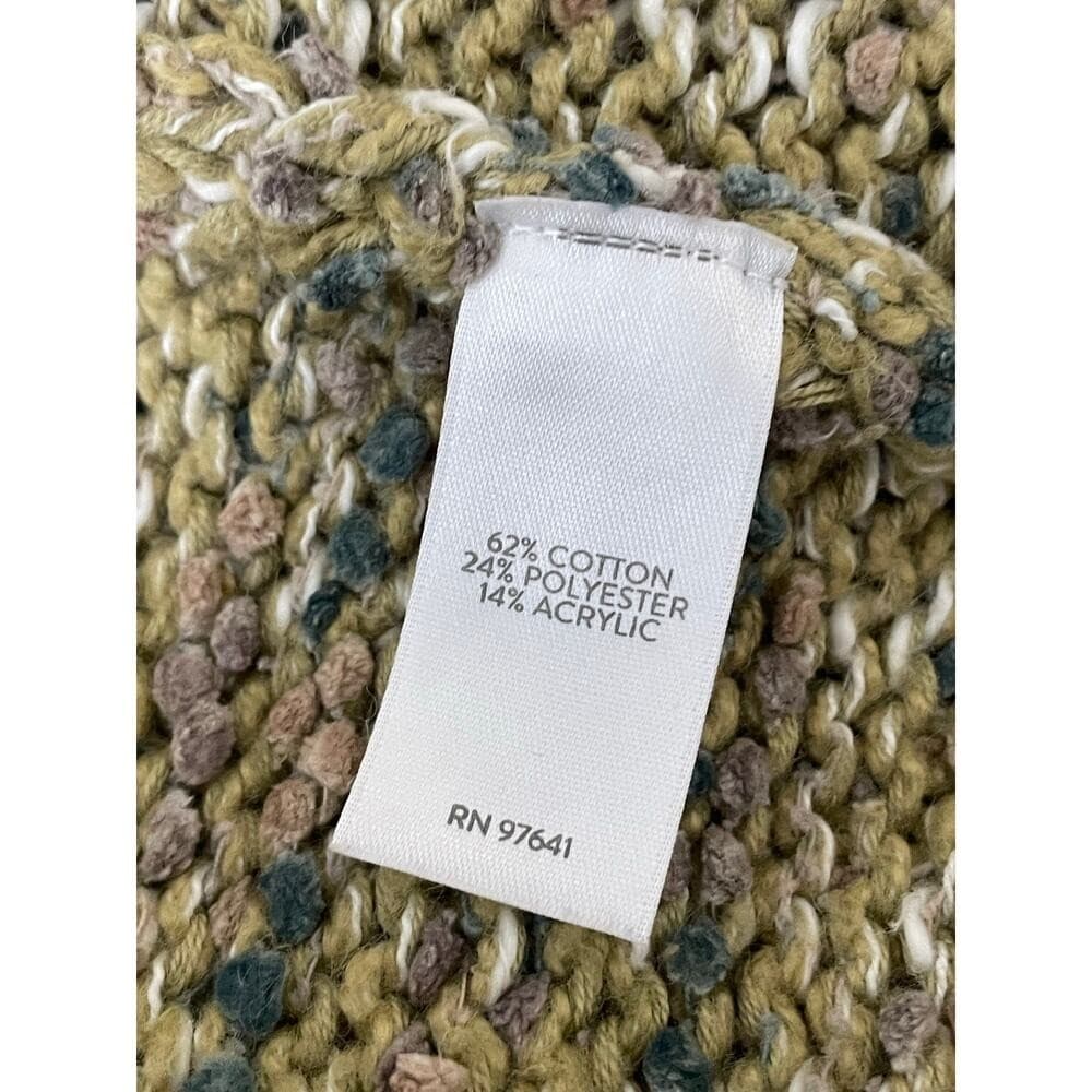 J. Jill Open Front Chunky Knit Cardigan Multicolor Speckled Sweater Women's XS - Thumbnail 7