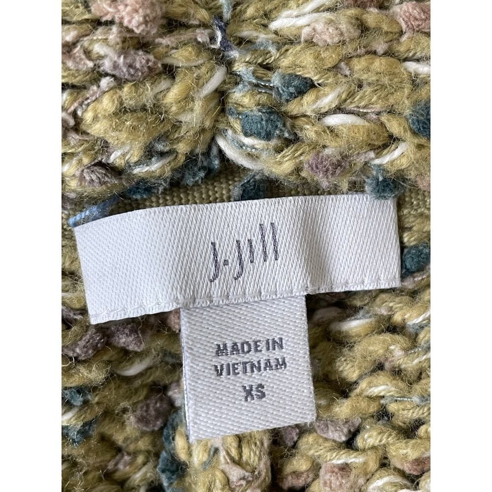 J. Jill Open Front Chunky Knit Cardigan Multicolor Speckled Sweater Women's XS - Thumbnail 5