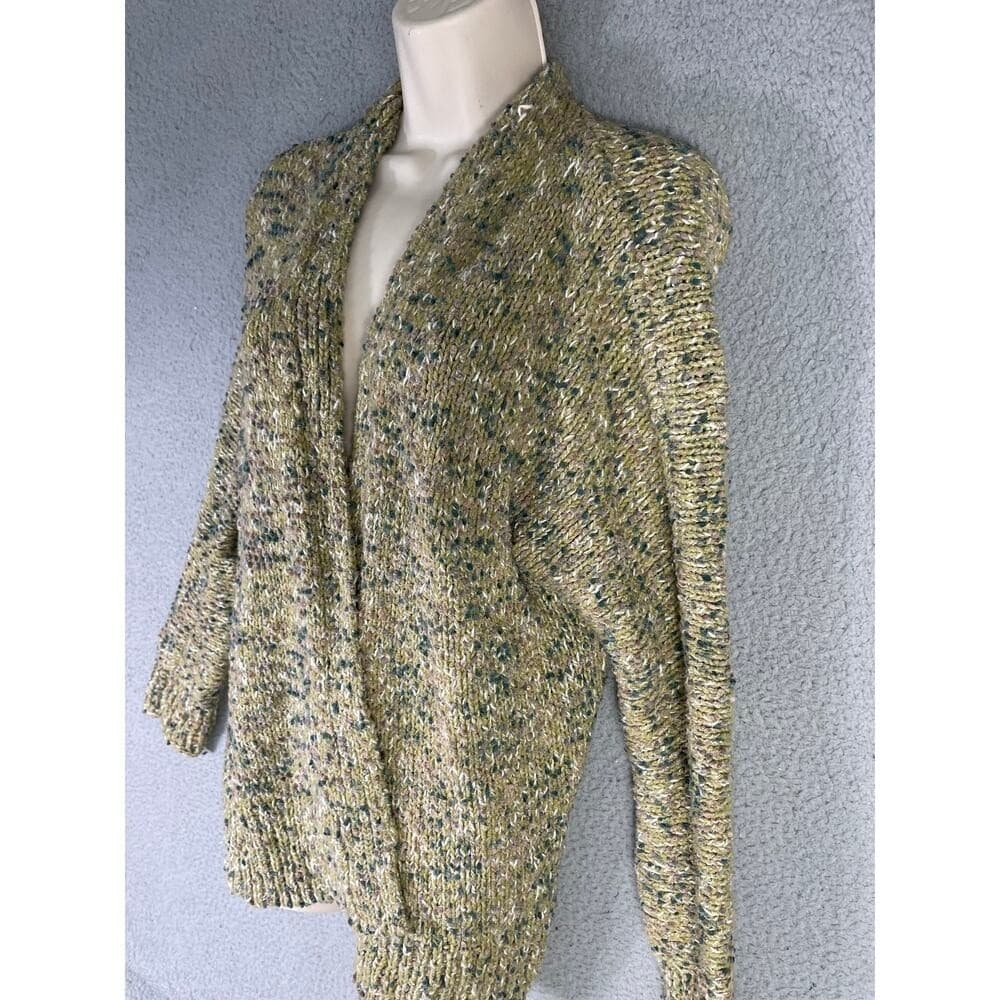J. Jill Open Front Chunky Knit Cardigan Multicolor Speckled Sweater Women's XS - Thumbnail 11