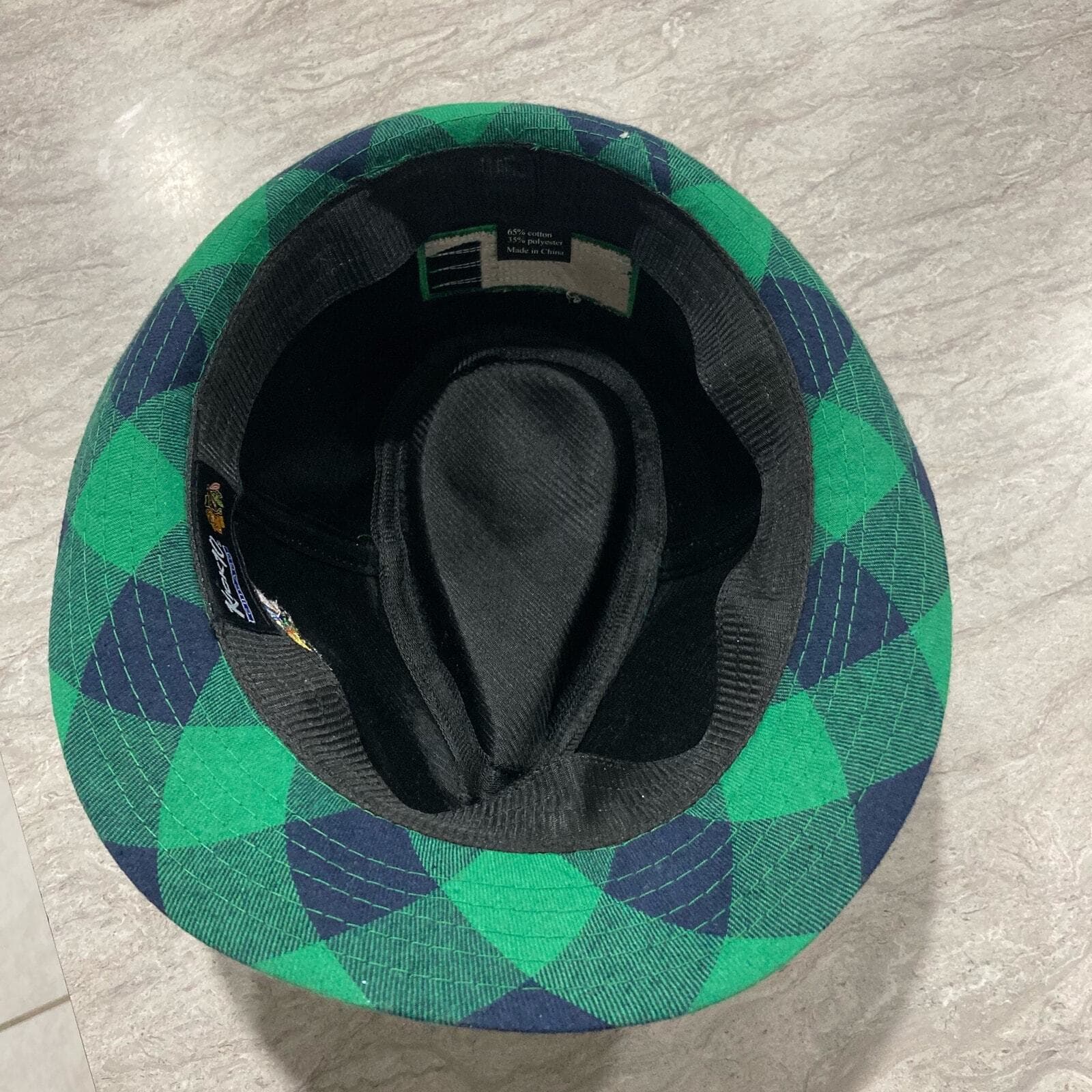 Chicago Blackhawks Green Plaid Fedora Hat NHL Adult St Patricks Day Cap - Thumbnail 3