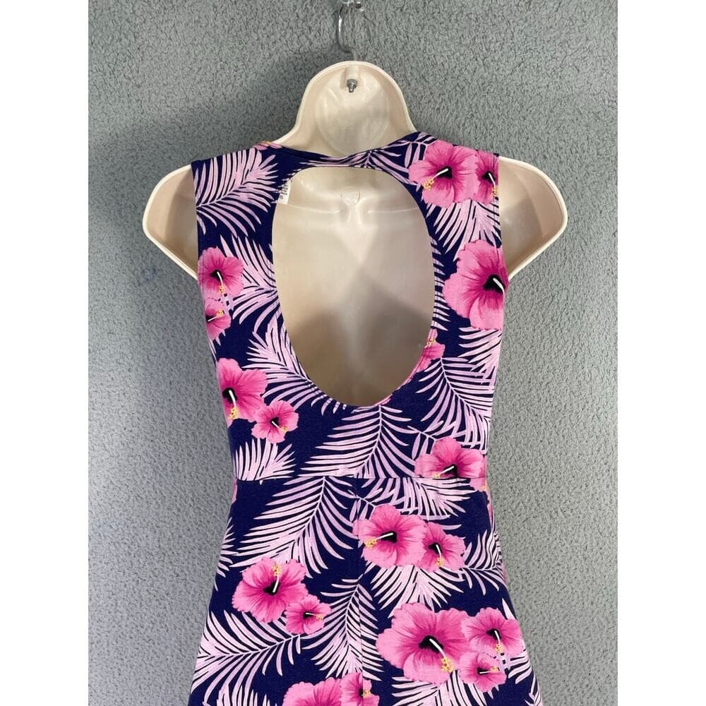 Victoria's Secret PINK Floral Open Back Skater Dress Navy Pink Tropical Size S - Thumbnail 8