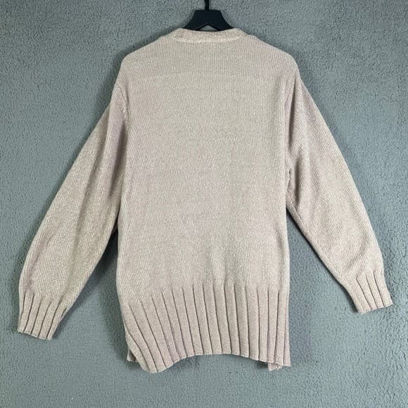 Seven7 Taupe Open Front Cardigan Womens XXL Ribbed Knit Pockets Casual - Thumbnail 7