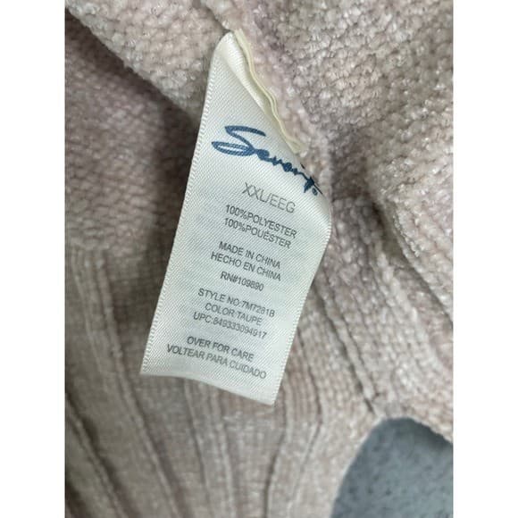 Seven7 Taupe Open Front Cardigan Womens XXL Ribbed Knit Pockets Casual - Thumbnail 5