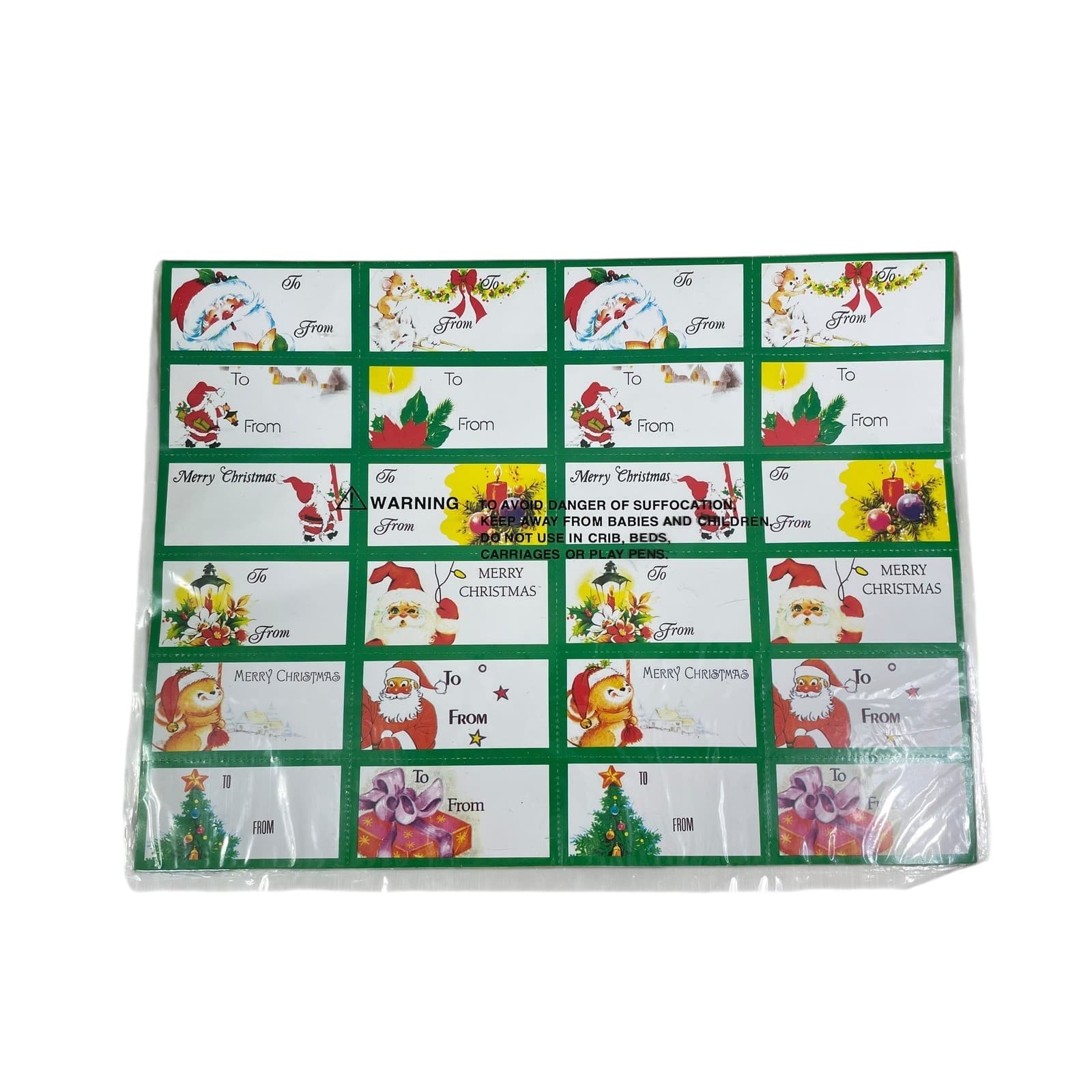 Vintage Christmas Stationery Set Santa Gift Bag Card Holders Tags Stickers Lot - Thumbnail 6