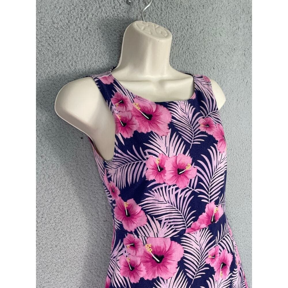 Victoria's Secret PINK Floral Open Back Skater Dress Navy Pink Tropical Size S - Thumbnail 5