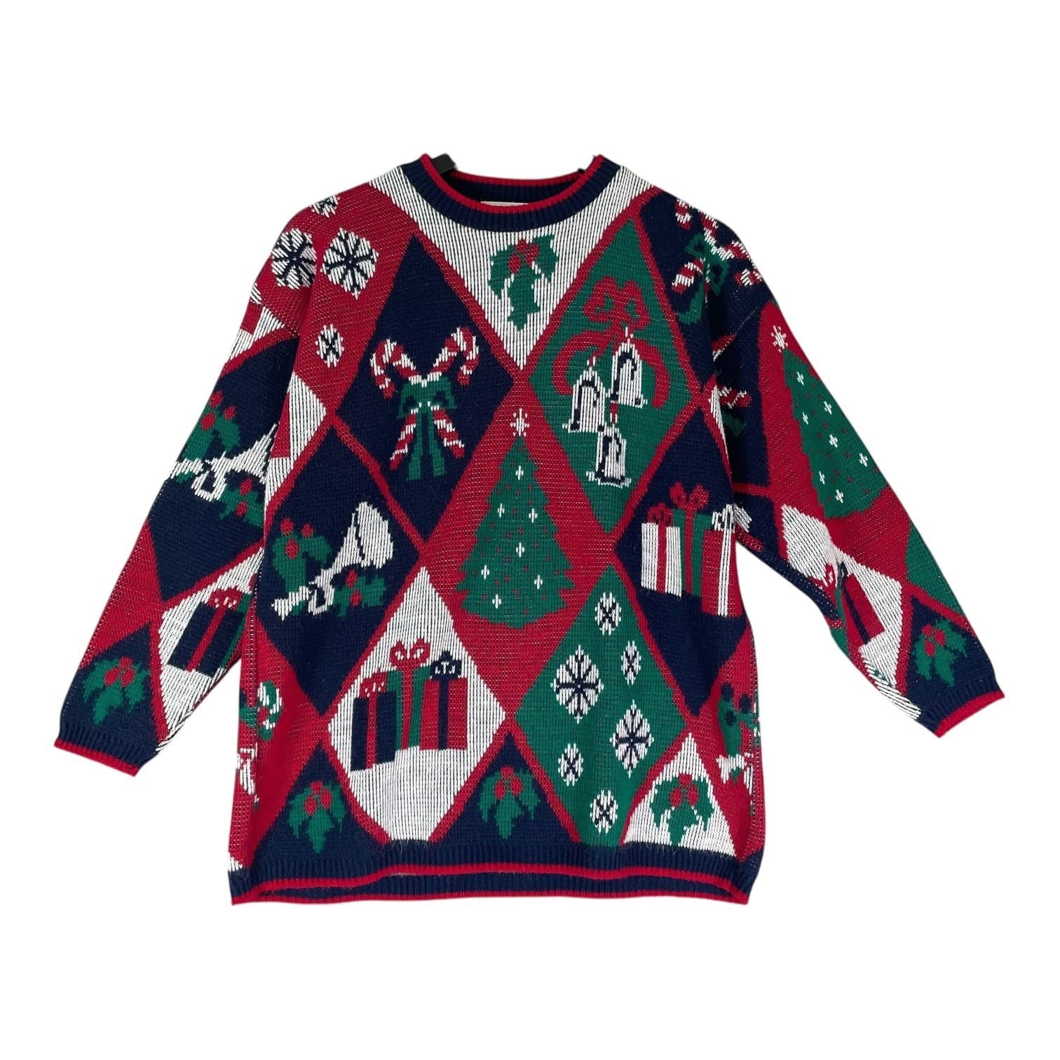 Vintage 90s Sweet Briar Ugly Christmas Sweater Women's Small Tree Gifts Holiday