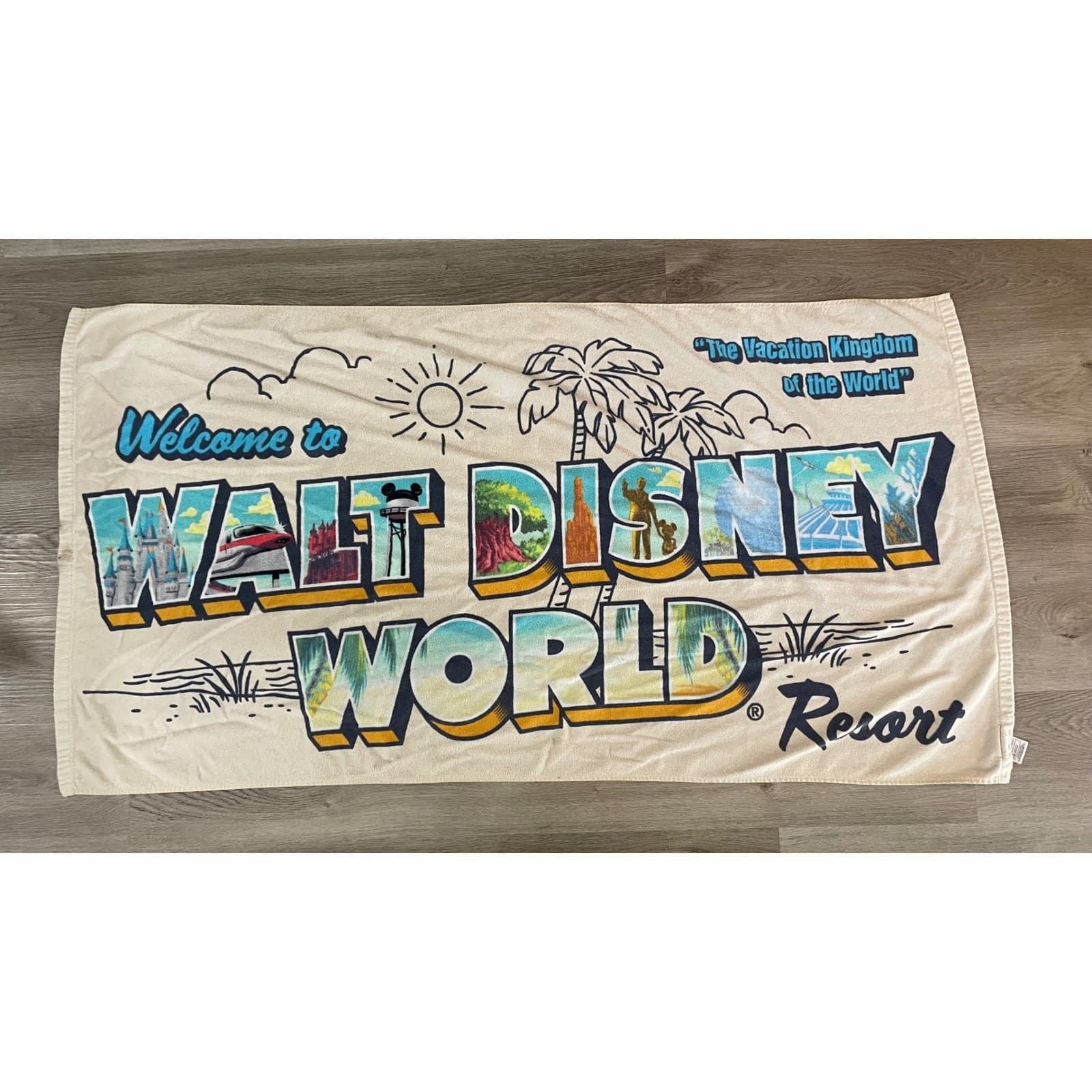 Disney World Beach Towel Walt Disney World Resort Cotton Graphic Pool - Thumbnail 5