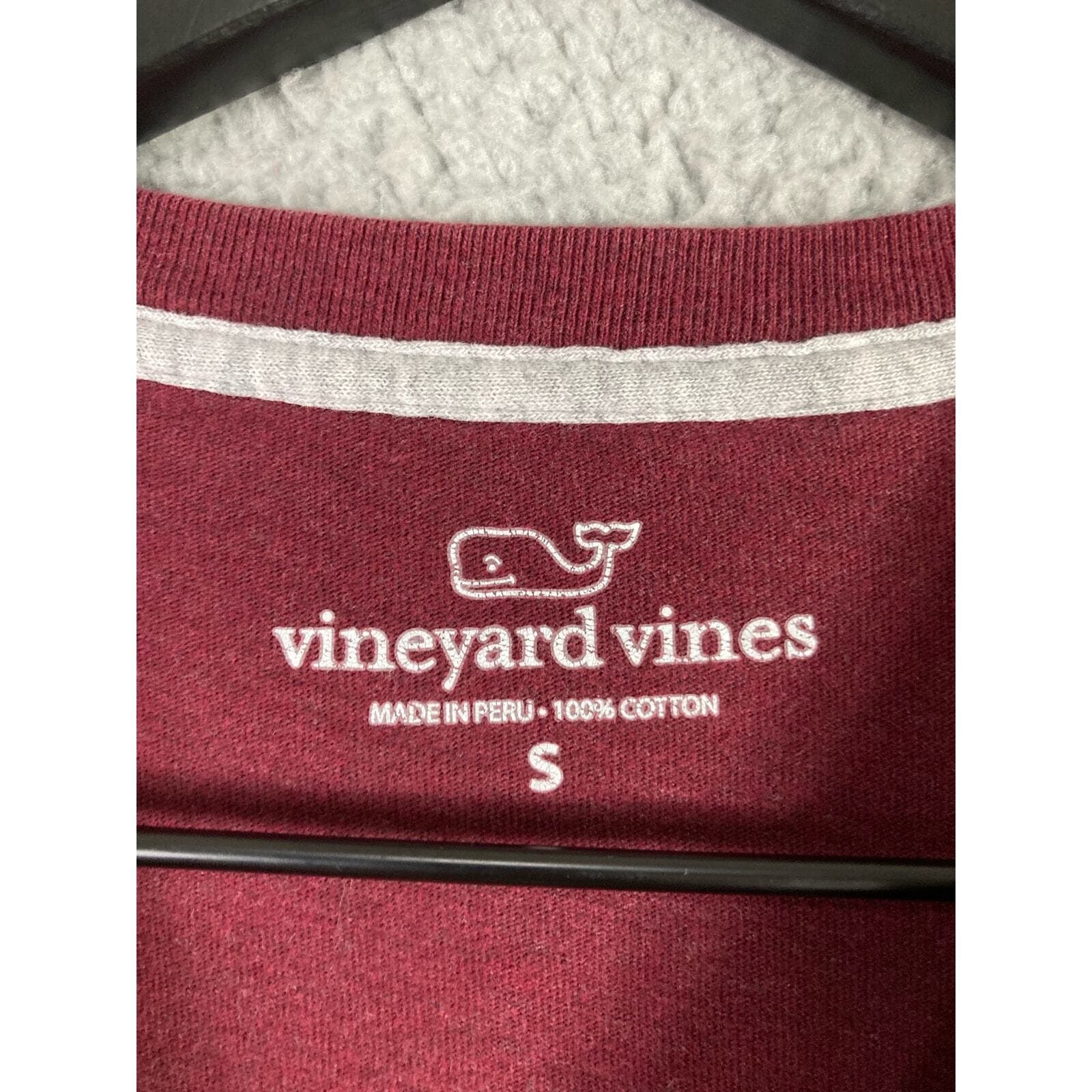Vineyard Vines Men's Long Sleeve Maroon Red Cotton Crewneck Small - Thumbnail 2