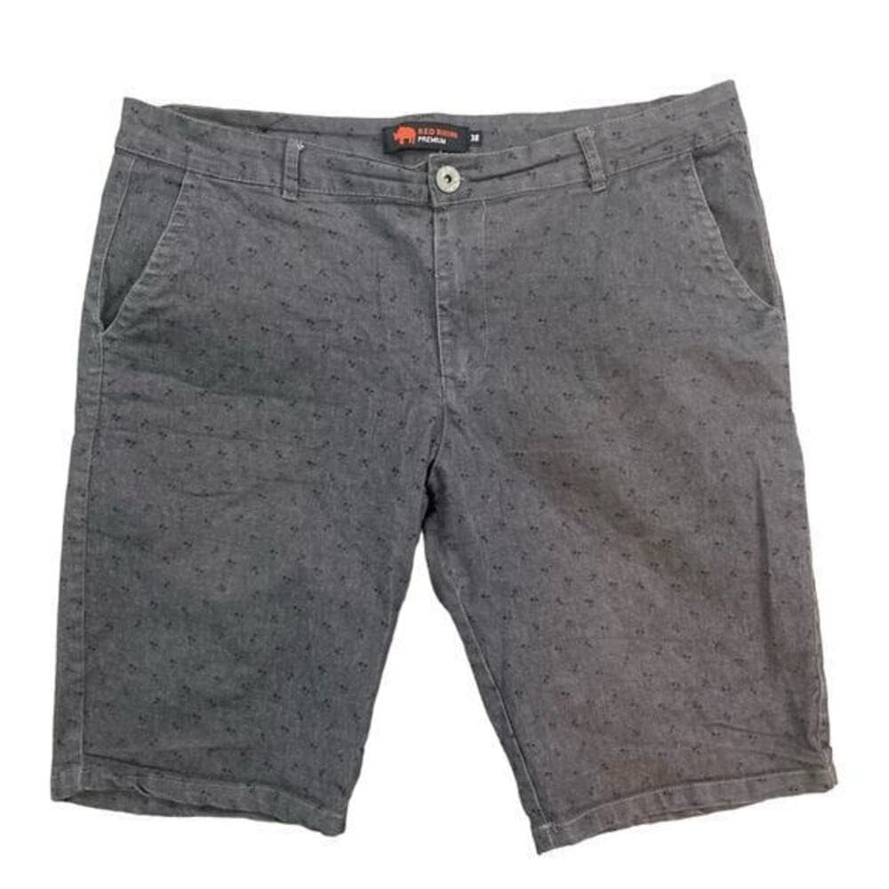 Red Rhino Men's Chino Shorts Gray Size 38 Casual Summer Button Closure Pockets - Thumbnail 3