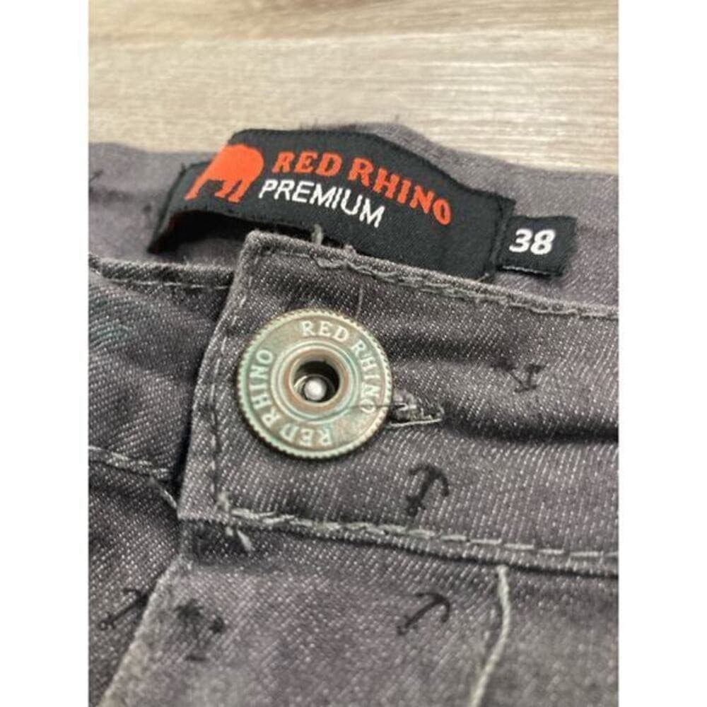 Red Rhino Men's Chino Shorts Gray Size 38 Casual Summer Button Closure Pockets - Thumbnail 8