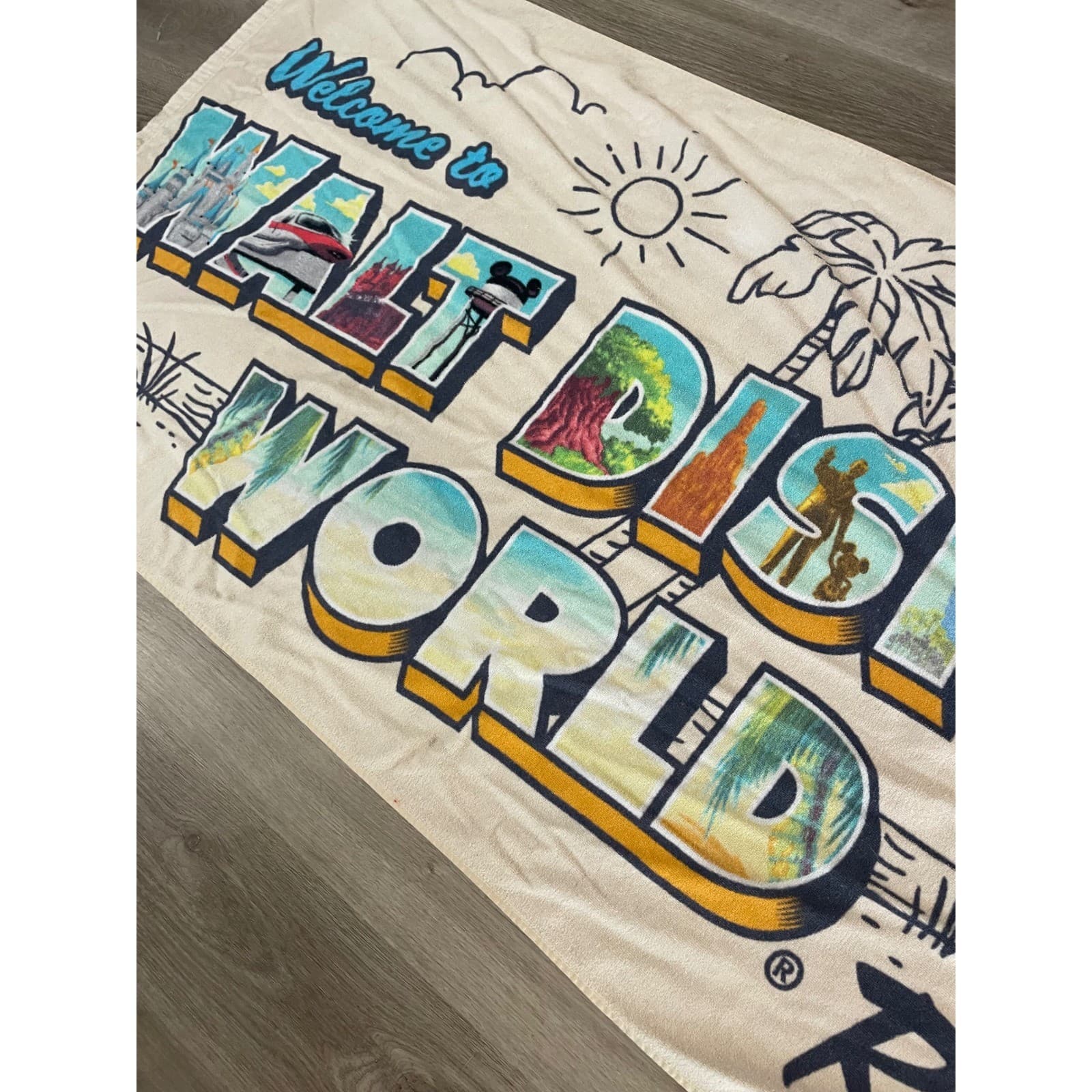 Disney World Beach Towel Walt Disney World Resort Cotton Graphic Pool - Thumbnail 8