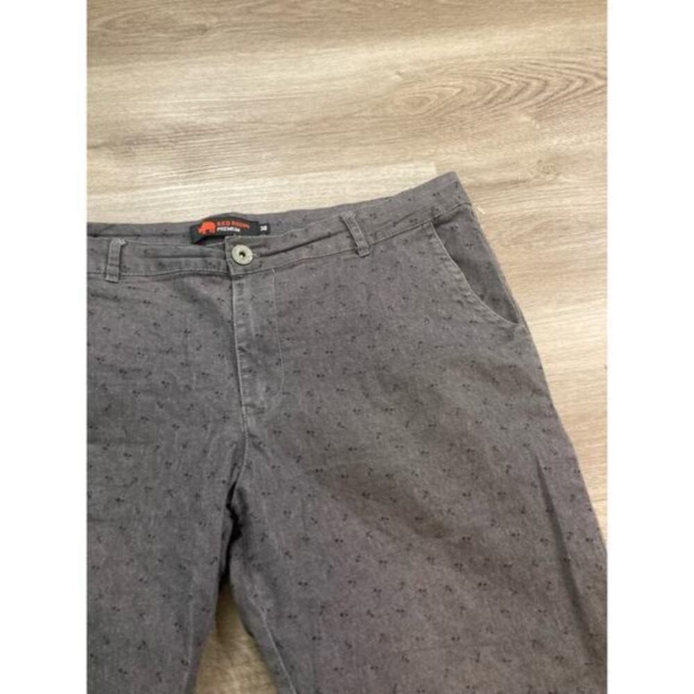 Red Rhino Men's Chino Shorts Gray Size 38 Casual Summer Button Closure Pockets - Thumbnail 12