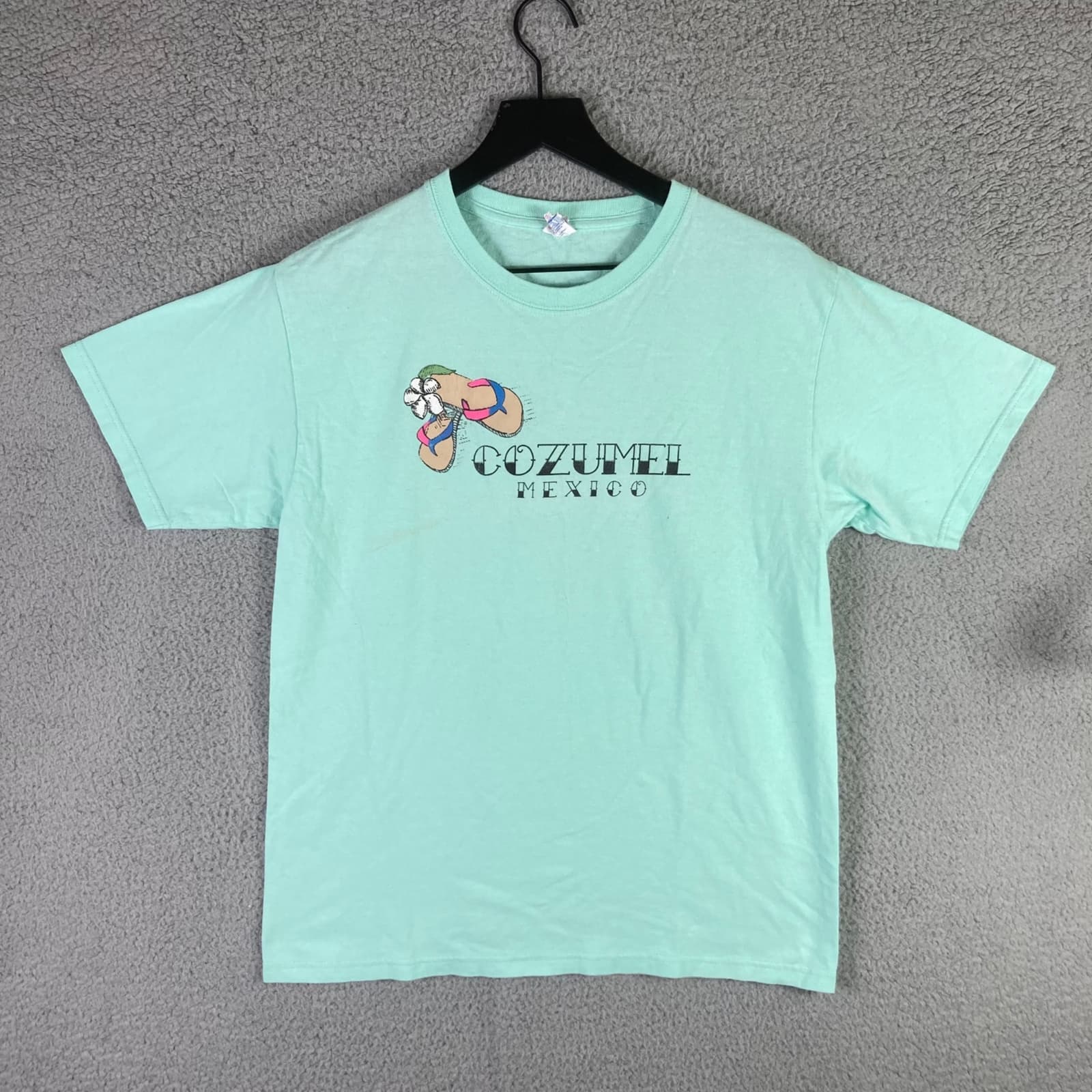 Vintage Cozumel Mexico T-Shirt Mens Medium 90s Style Graphic Adult Tee Blue - Thumbnail 3