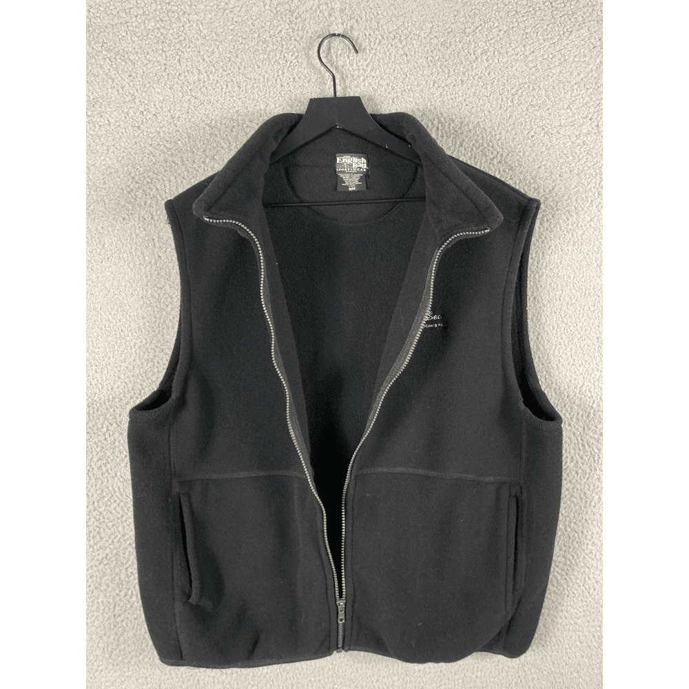 Fleece Vest Mens Medium Black Zip Up Lightweight Casual Outdoor Jacket - Thumbnail 8