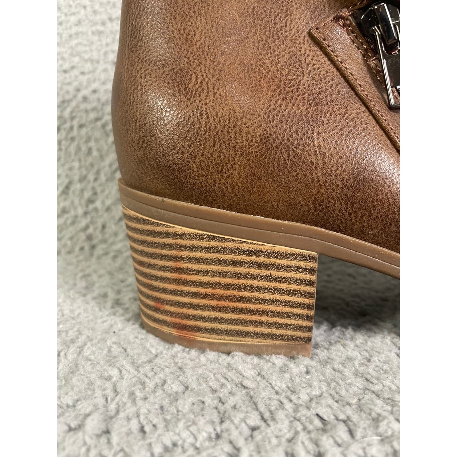 GH Bass Ankle Boots Womens 10 Brown Side Zip Block Heel Casual Booties - Thumbnail 6