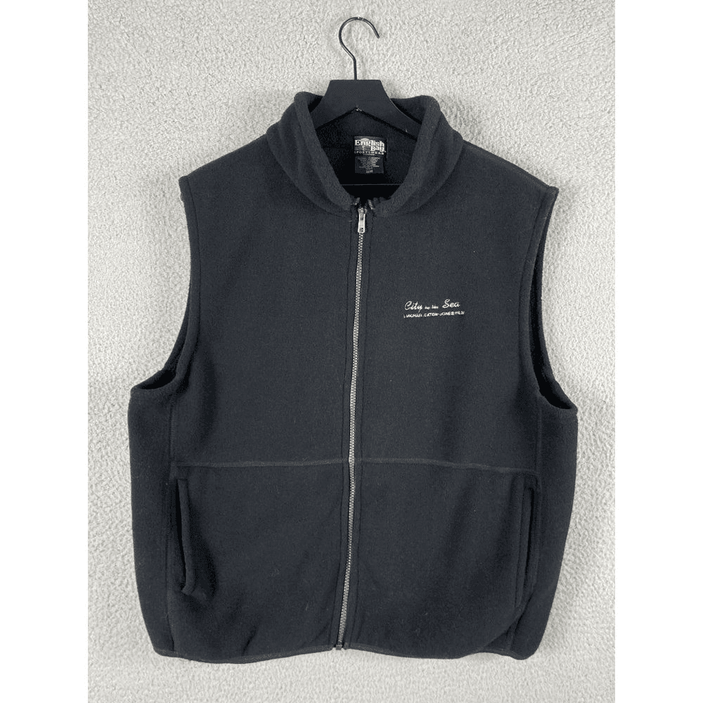 Fleece Vest Mens Medium Black Zip Up Lightweight Casual Outdoor Jacket - Thumbnail 5