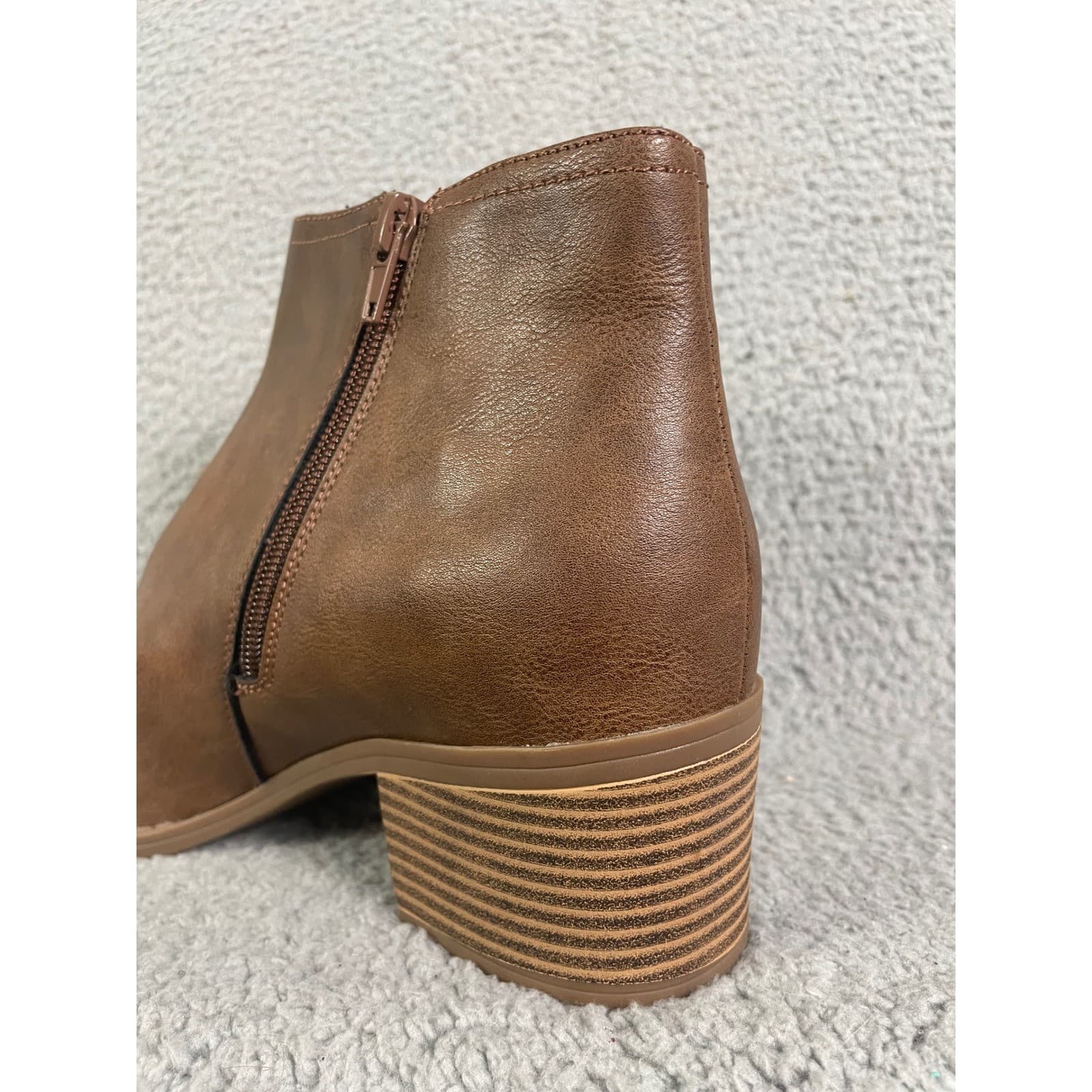 GH Bass Ankle Boots Womens 10 Brown Side Zip Block Heel Casual Booties - Thumbnail 10