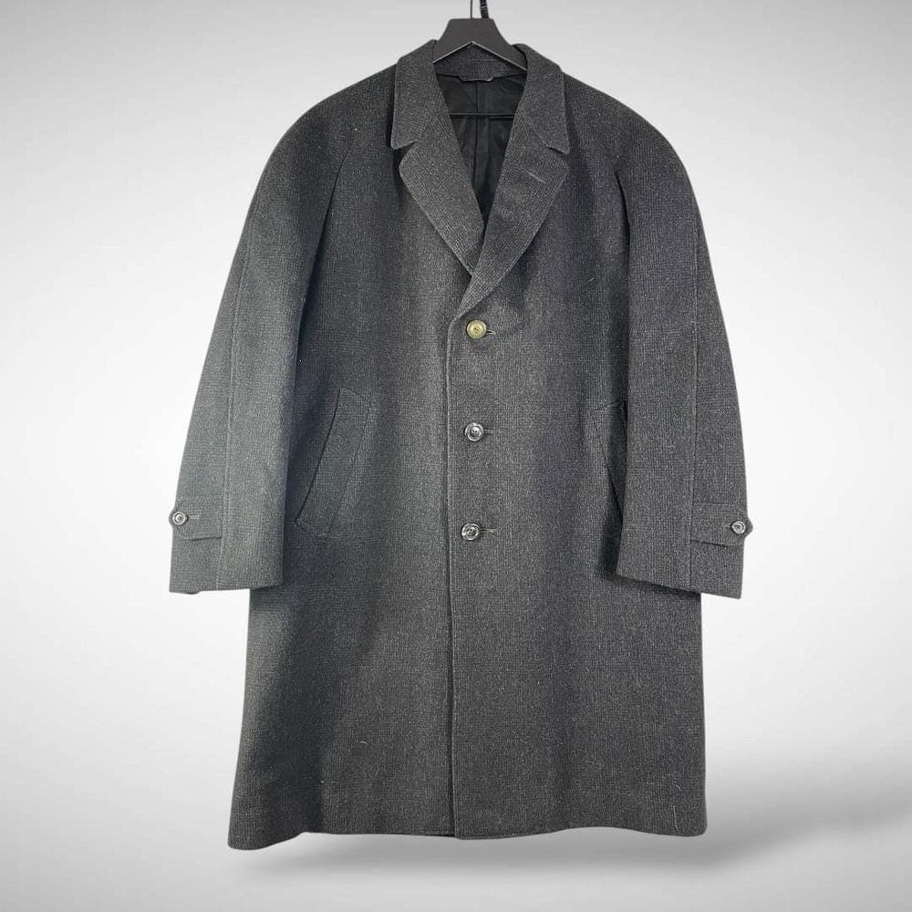 Alexandre Oxford Street London Charcoal Grey Wool Blend Overcoat XL Notch Lapel - Thumbnail 2