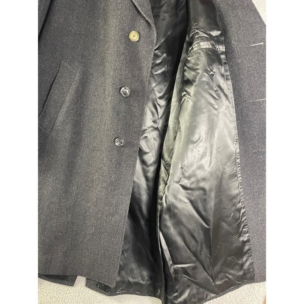 Alexandre Oxford Street London Charcoal Grey Wool Blend Overcoat XL Notch Lapel - Thumbnail 7