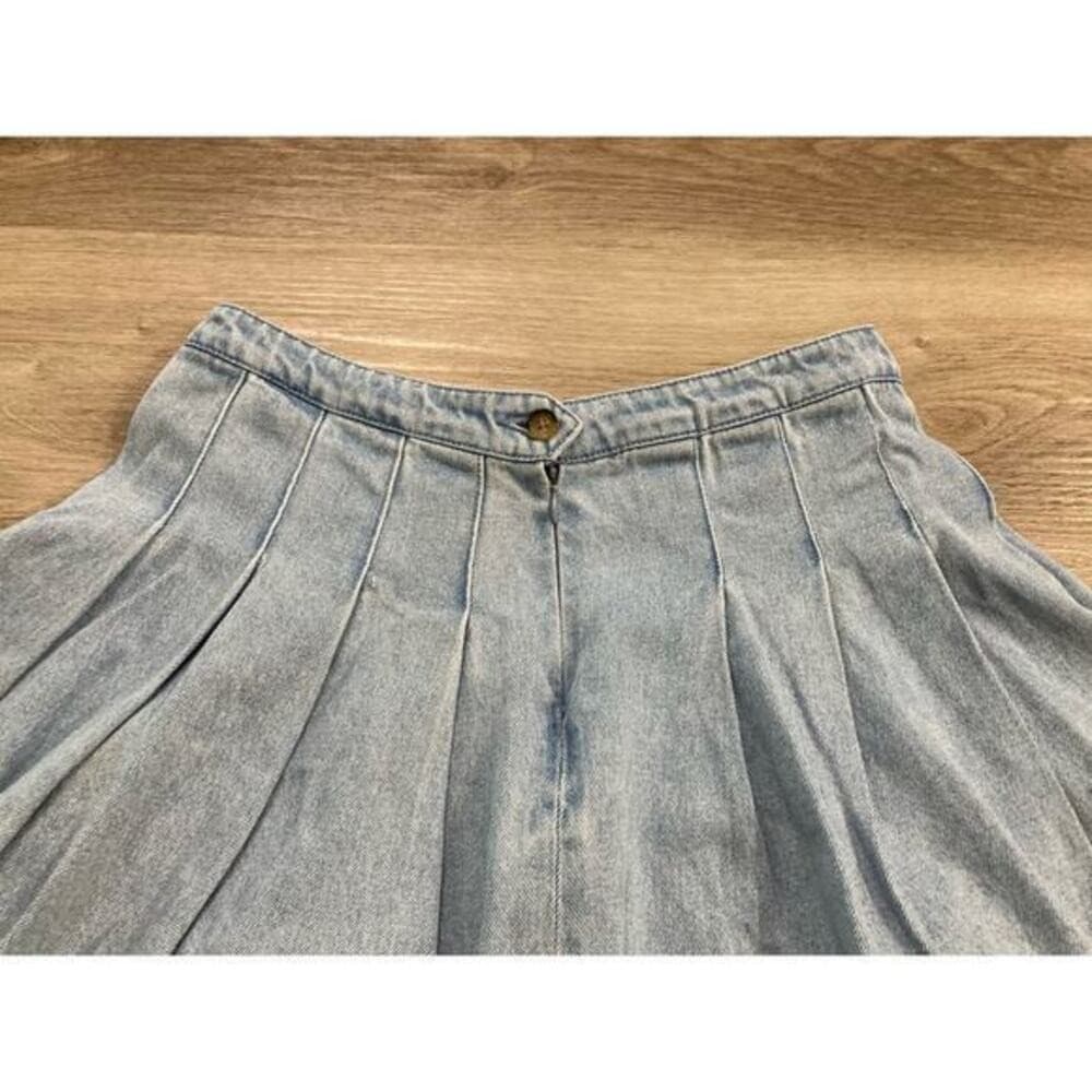 Forever 21 Kids Girls Pleated Denim Skirt Blue Size 13 Casual Spring Summer - Thumbnail 11