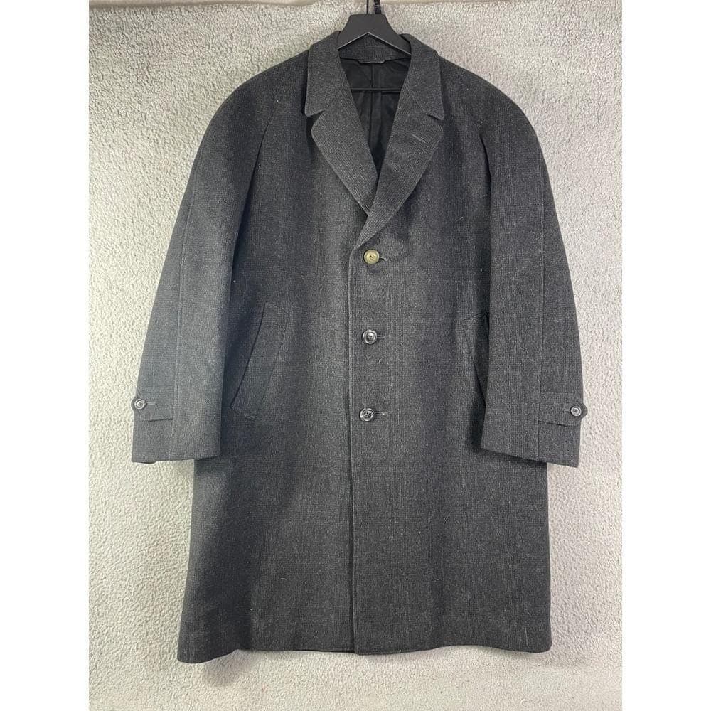 Alexandre Oxford Street London Charcoal Grey Wool Blend Overcoat XL Notch Lapel - Thumbnail 5