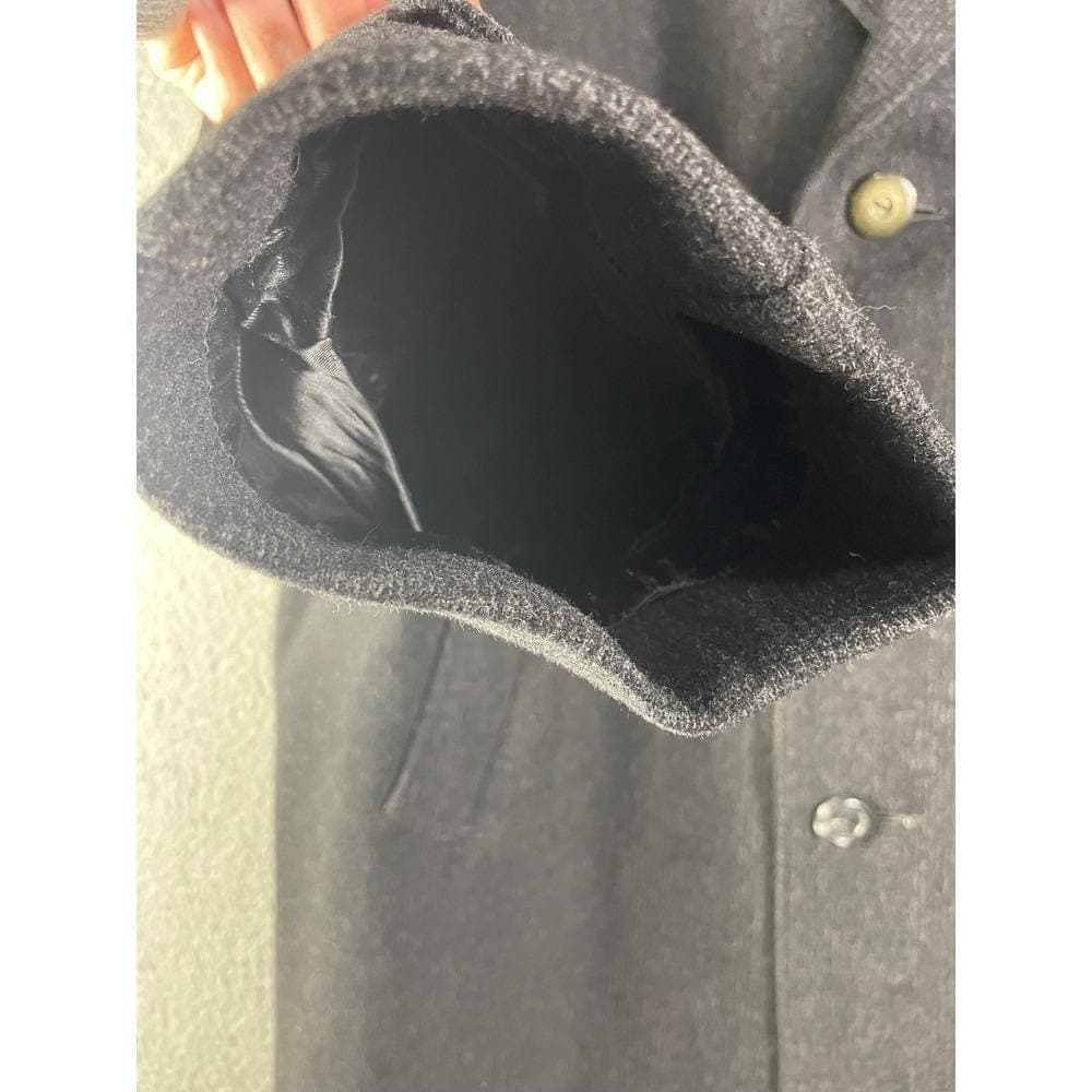 Alexandre Oxford Street London Charcoal Grey Wool Blend Overcoat XL Notch Lapel - Thumbnail 9