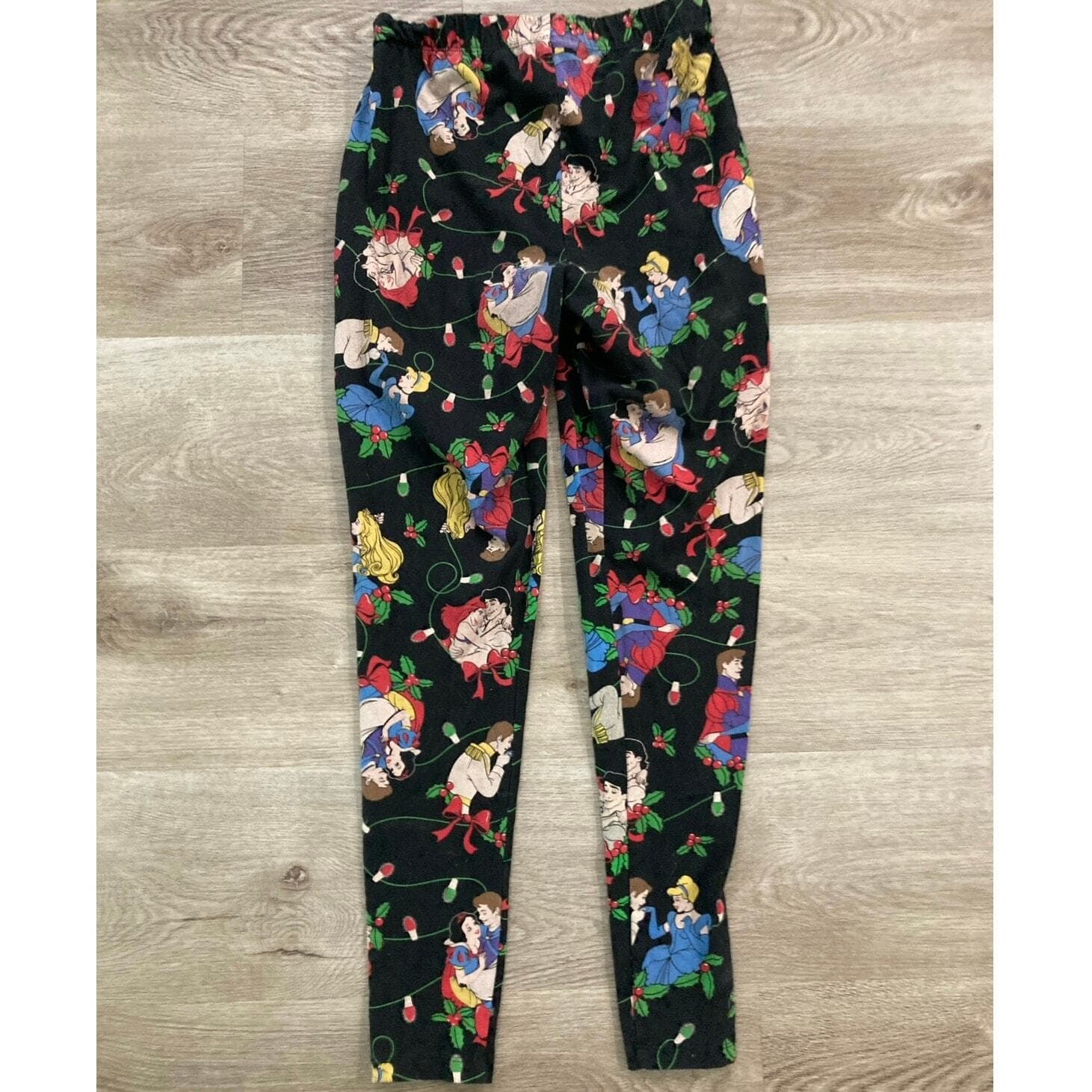 Disney Princess Womens Christmas Leggings XS Multicolor Holiday Winter Casual - Thumbnail 2