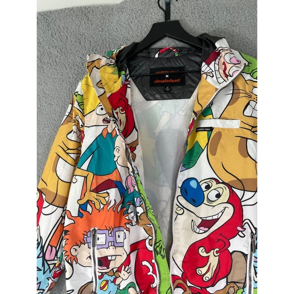 Nickelodeon x Members Only 90s Cartoon All Over Print Windbreaker Jacket Men's M - Thumbnail 12