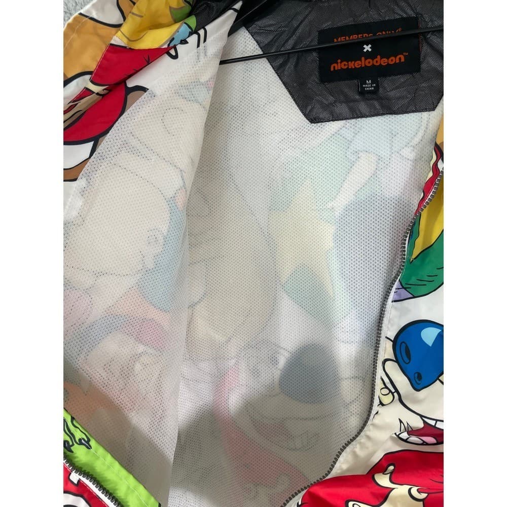 Nickelodeon x Members Only 90s Cartoon All Over Print Windbreaker Jacket Men's M - Thumbnail 9