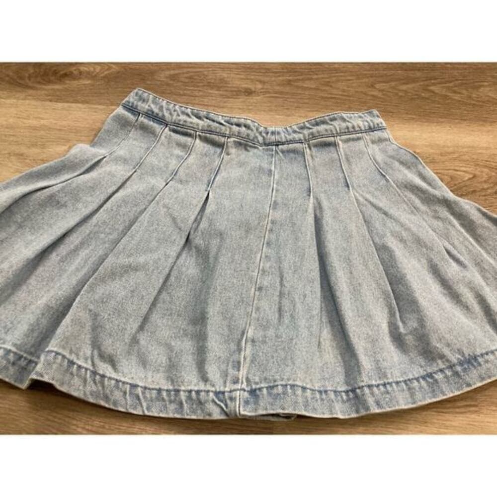 Forever 21 Kids Girls Pleated Denim Skirt Blue Size 13 Casual Spring Summer - Thumbnail 13