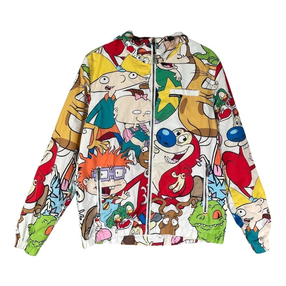 Nickelodeon x Members Only 90s Cartoon All Over Print Windbreaker Jacket Men's M - Thumbnail 3