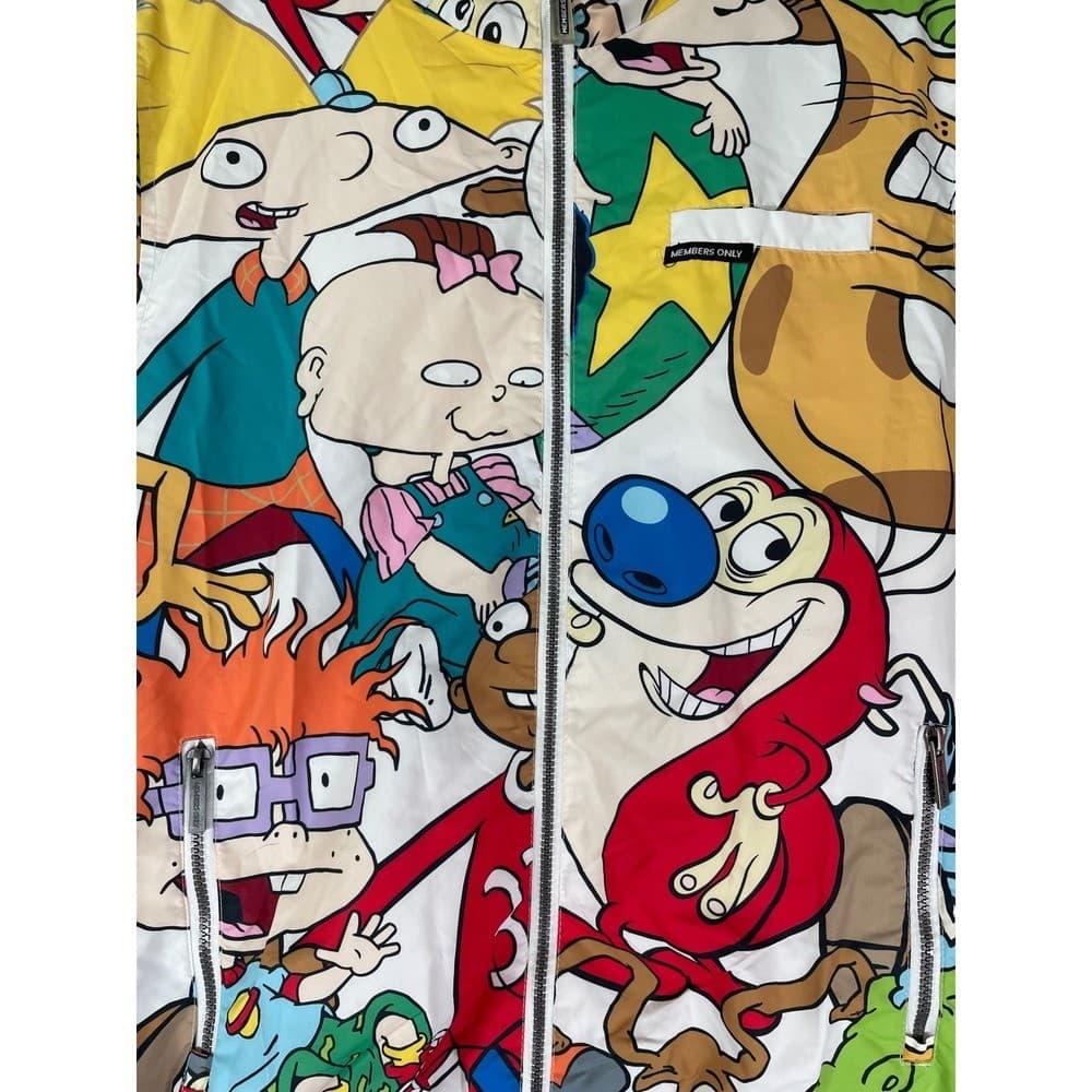 Nickelodeon x Members Only 90s Cartoon All Over Print Windbreaker Jacket Men's M - Thumbnail 13