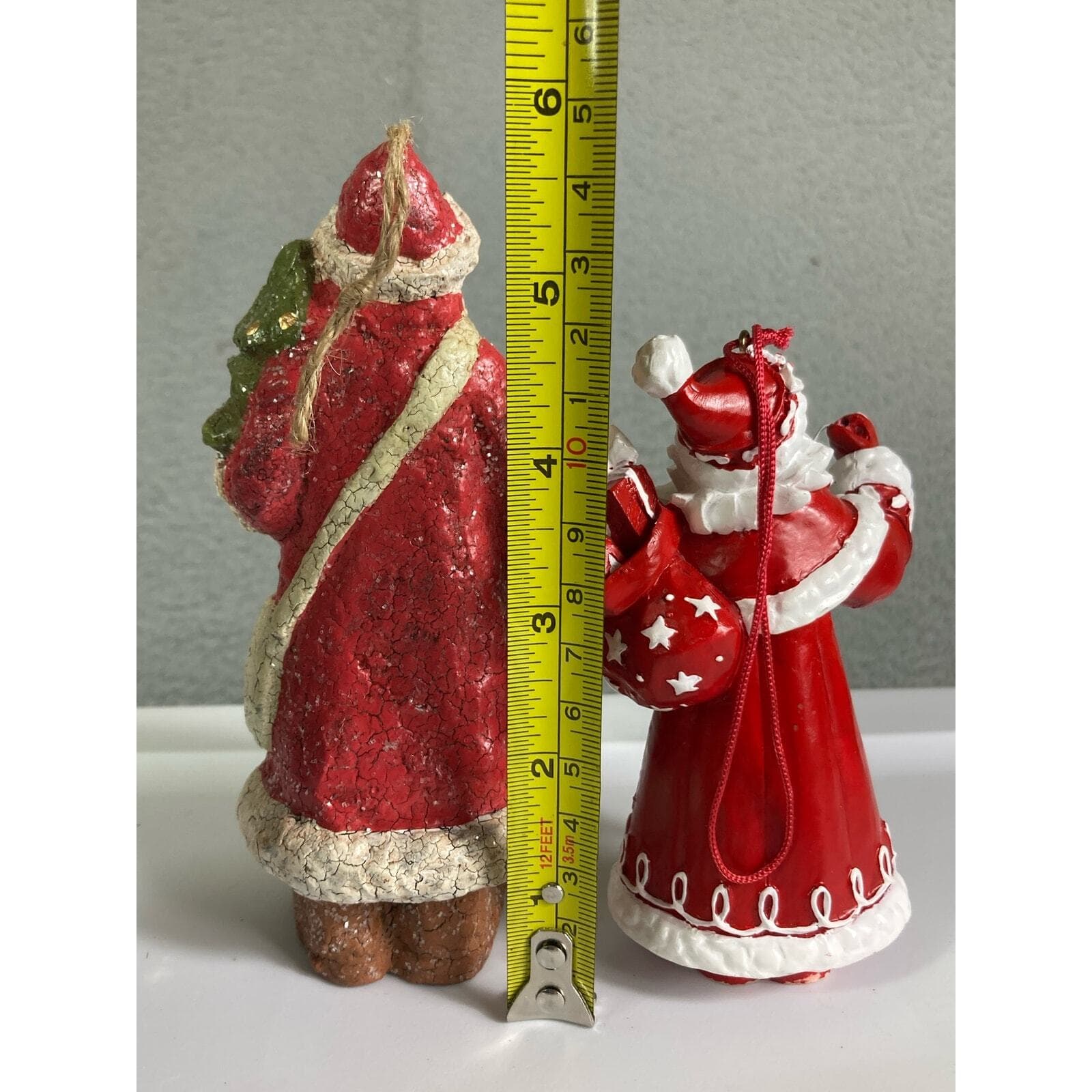 Christmas Ornament Vintage Lot Set of 2 Holiday Tree Ornaments Santa Claus Red - Thumbnail 2