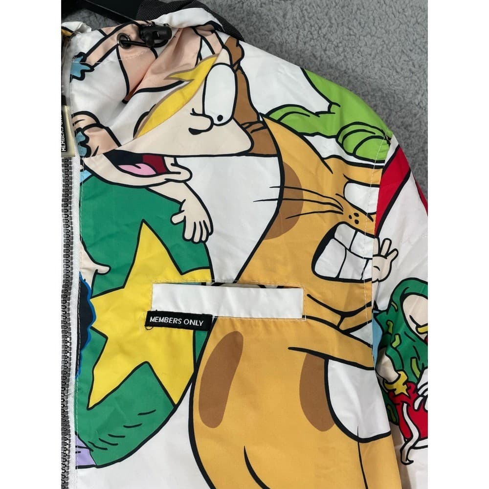 Nickelodeon x Members Only 90s Cartoon All Over Print Windbreaker Jacket Men's M - Thumbnail 11