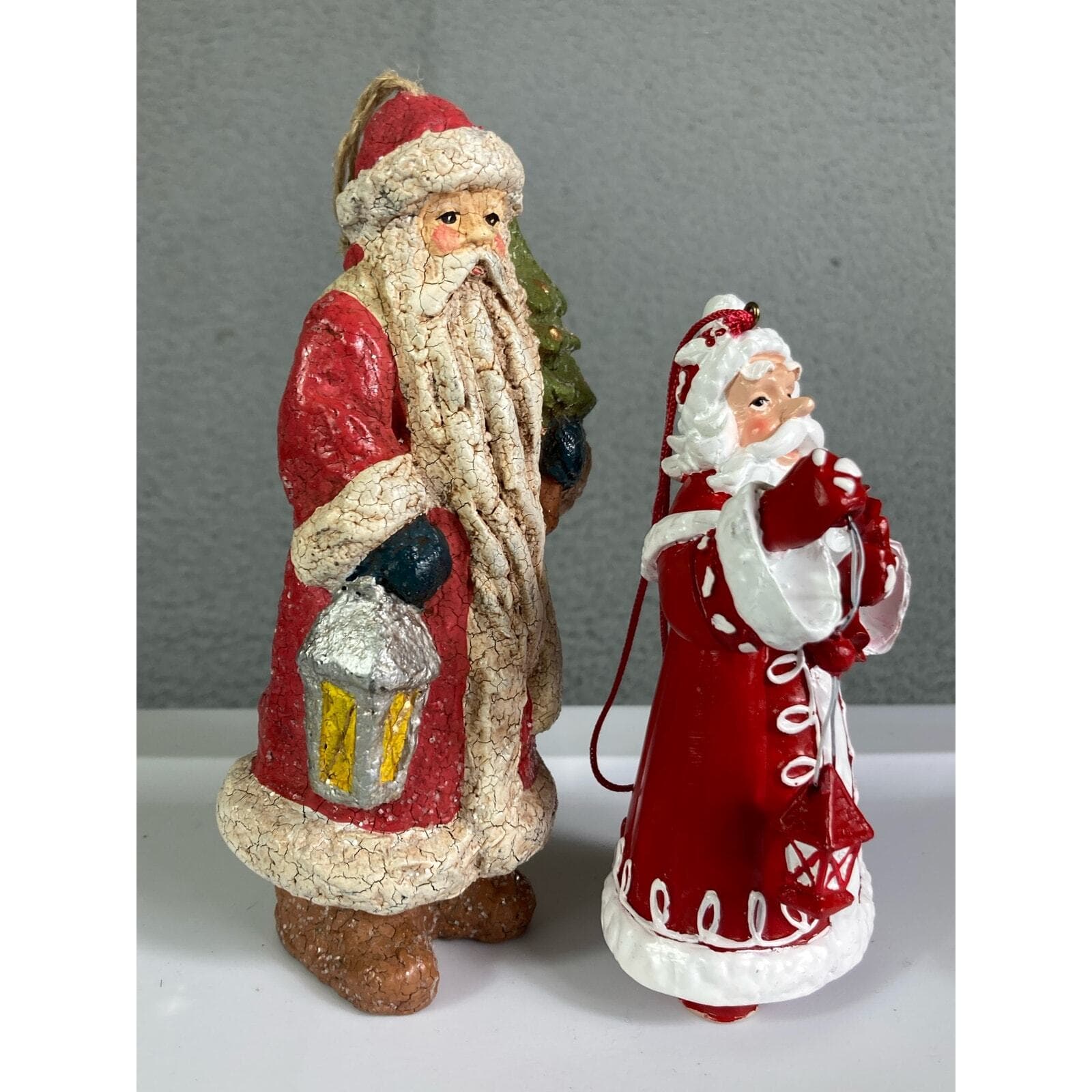 Christmas Ornament Vintage Lot Set of 2 Holiday Tree Ornaments Santa Claus Red - Thumbnail 8