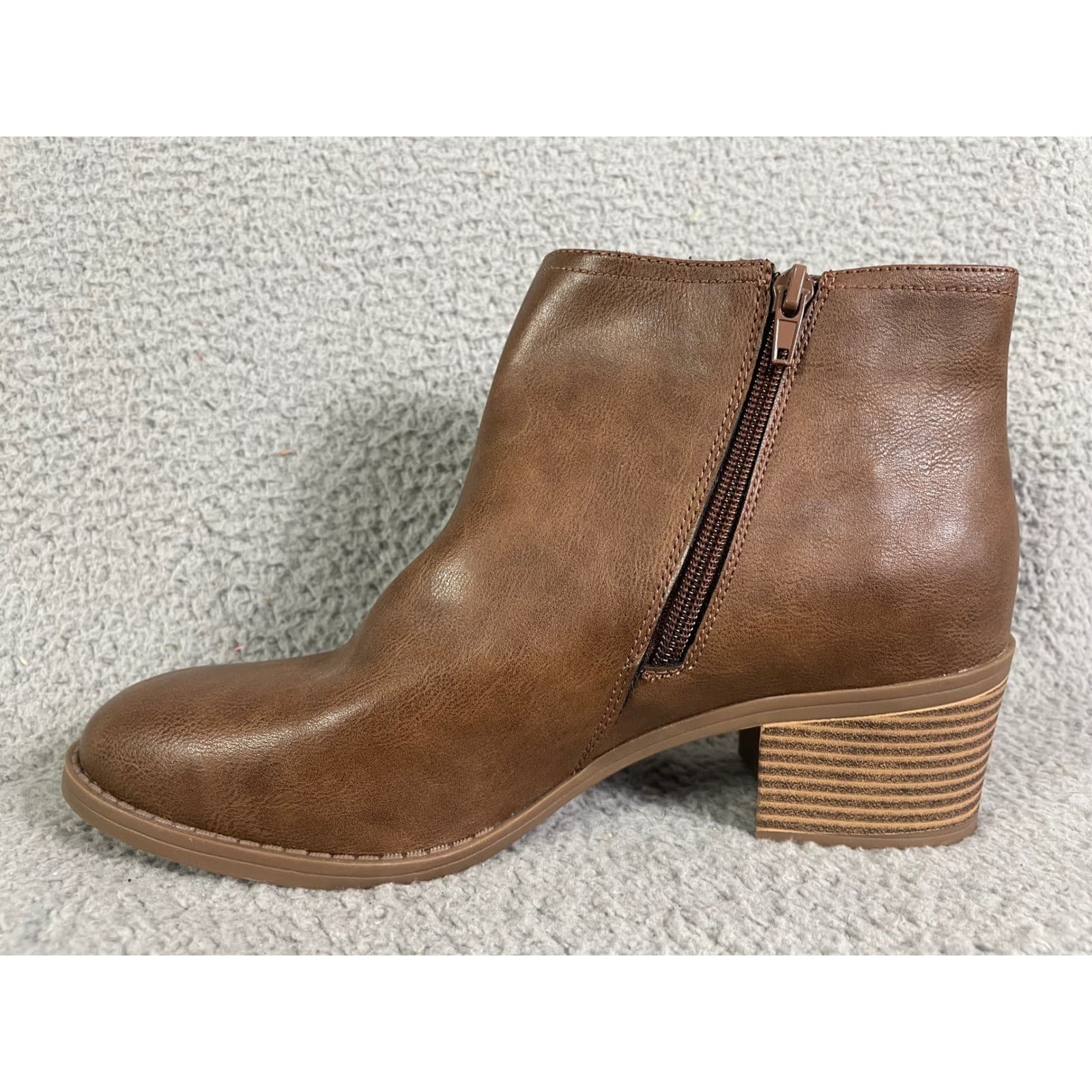 GH Bass Ankle Boots Womens 10 Brown Side Zip Block Heel Casual Booties - Thumbnail 4