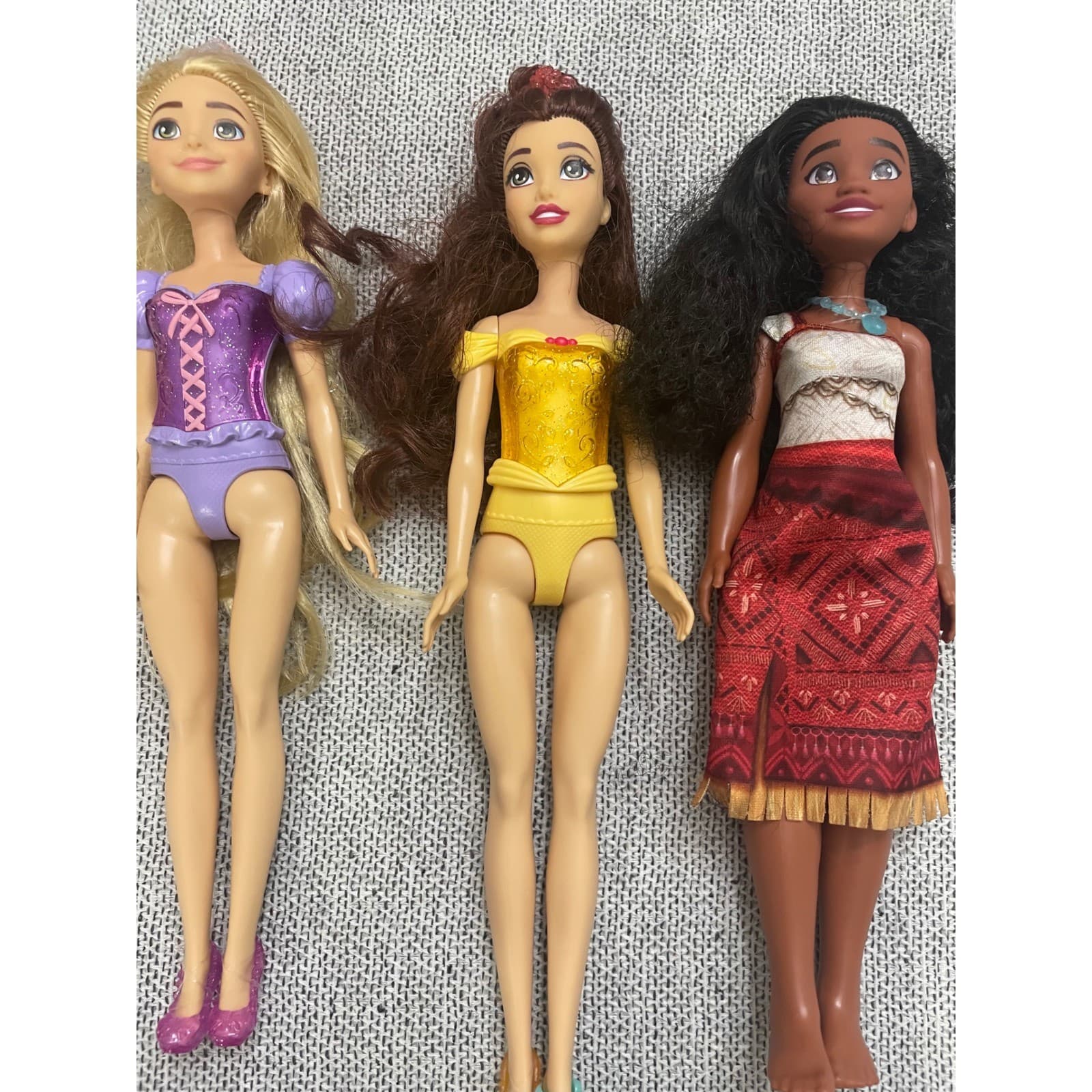 Disney Princess Doll Lot Rapunzel Belle Moana 3 Piece Set 11-12 Inch Dolls - Thumbnail 5