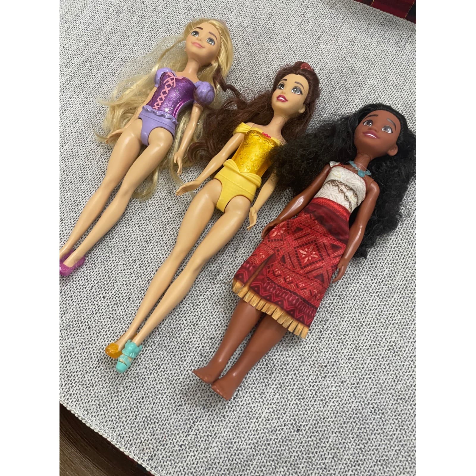 Disney Princess Doll Lot Rapunzel Belle Moana 3 Piece Set 11-12 Inch Dolls - Thumbnail 7