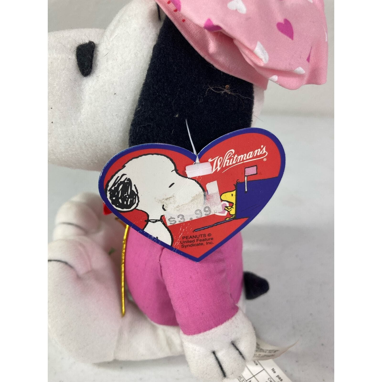 Whitman's Peanuts Snoopy Plush Vintage 90s New with Tags Collectible Valentine's - Thumbnail 4