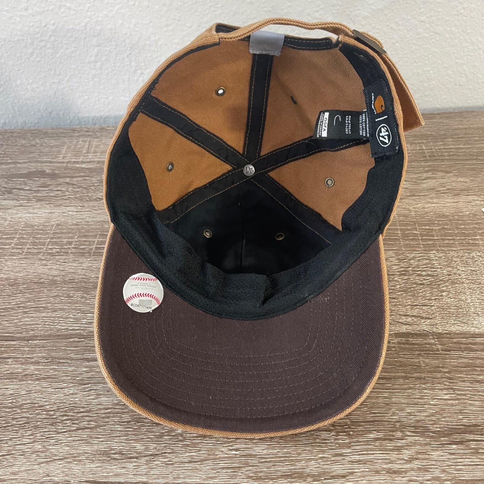 Carhartt x 47 Boston Red Sox Clean Up Hat Brown Duck Canvas MLB Cap Adjustable - Thumbnail 7