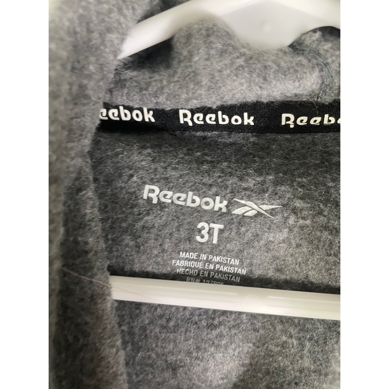 Reebok Toddler Hoodie Gray Pullover Logo Sweatshirt Size 3T Athleisure - Thumbnail 6