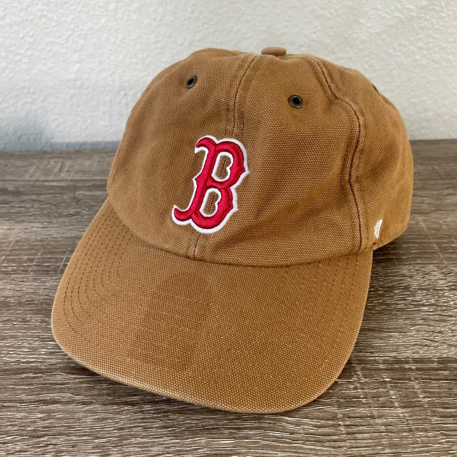 Carhartt x 47 Boston Red Sox Clean Up Hat Brown Duck Canvas MLB Cap Adjustable - Thumbnail 3