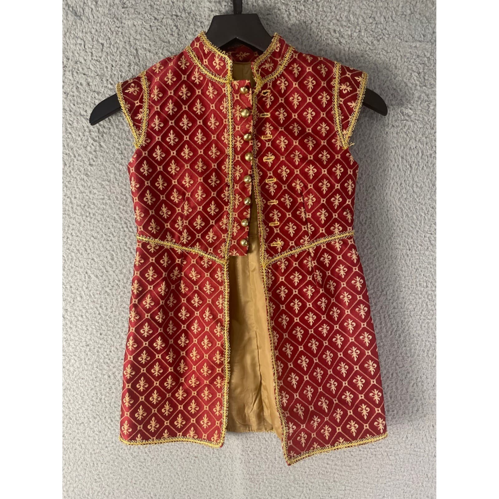 Boys Prince Costume Red Gold Vest Pants Hat Renaissance Halloween Kids Small - Thumbnail 2