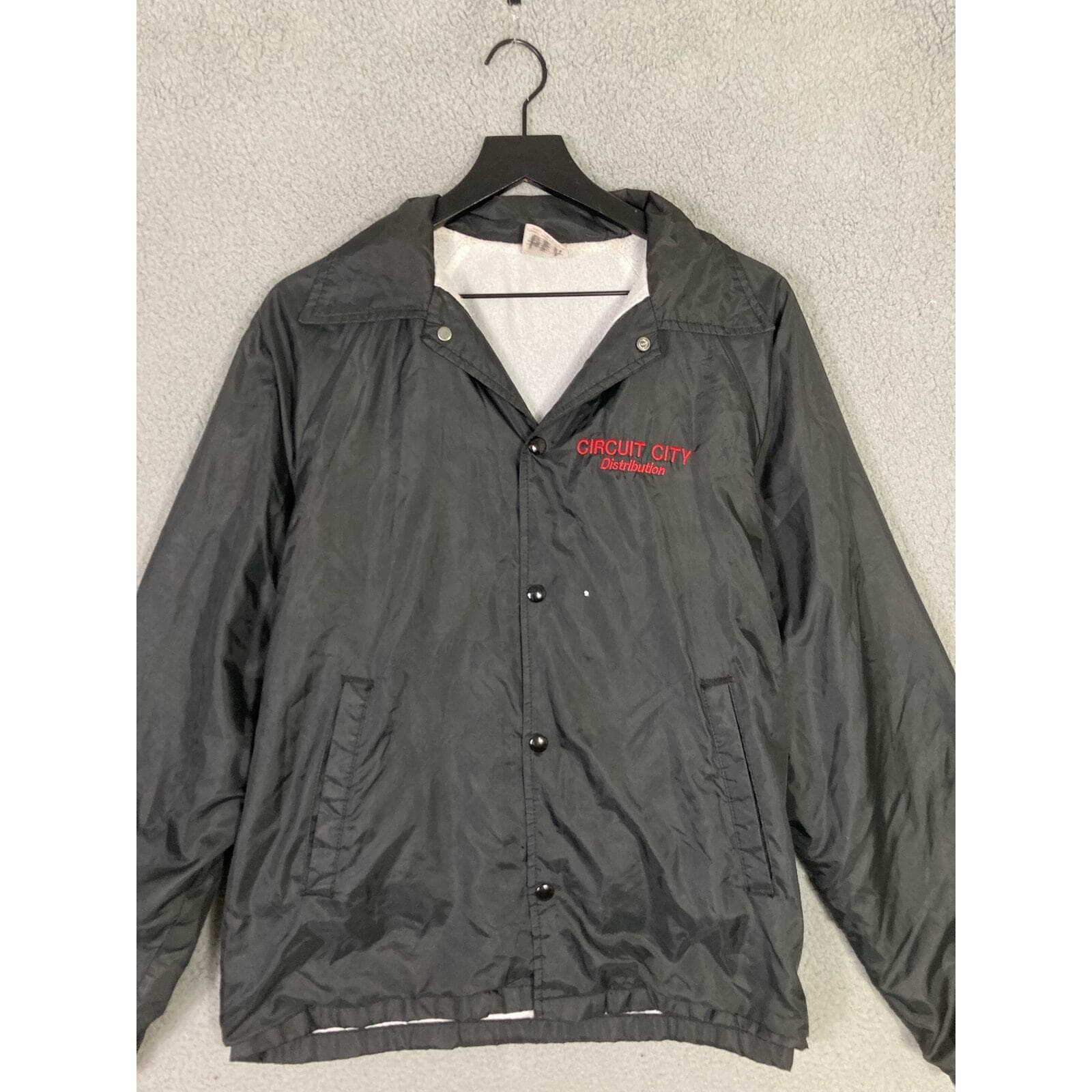 Vintage Circuit City Coach Jacket Red Nylon Unisex M Embroidered Logo Button - Thumbnail 2