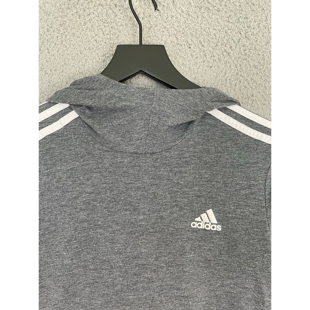Adidas Womens Aeroready Primegreen Hoodie Small Gray Pullover Sweatshirt Stripes - Thumbnail 9