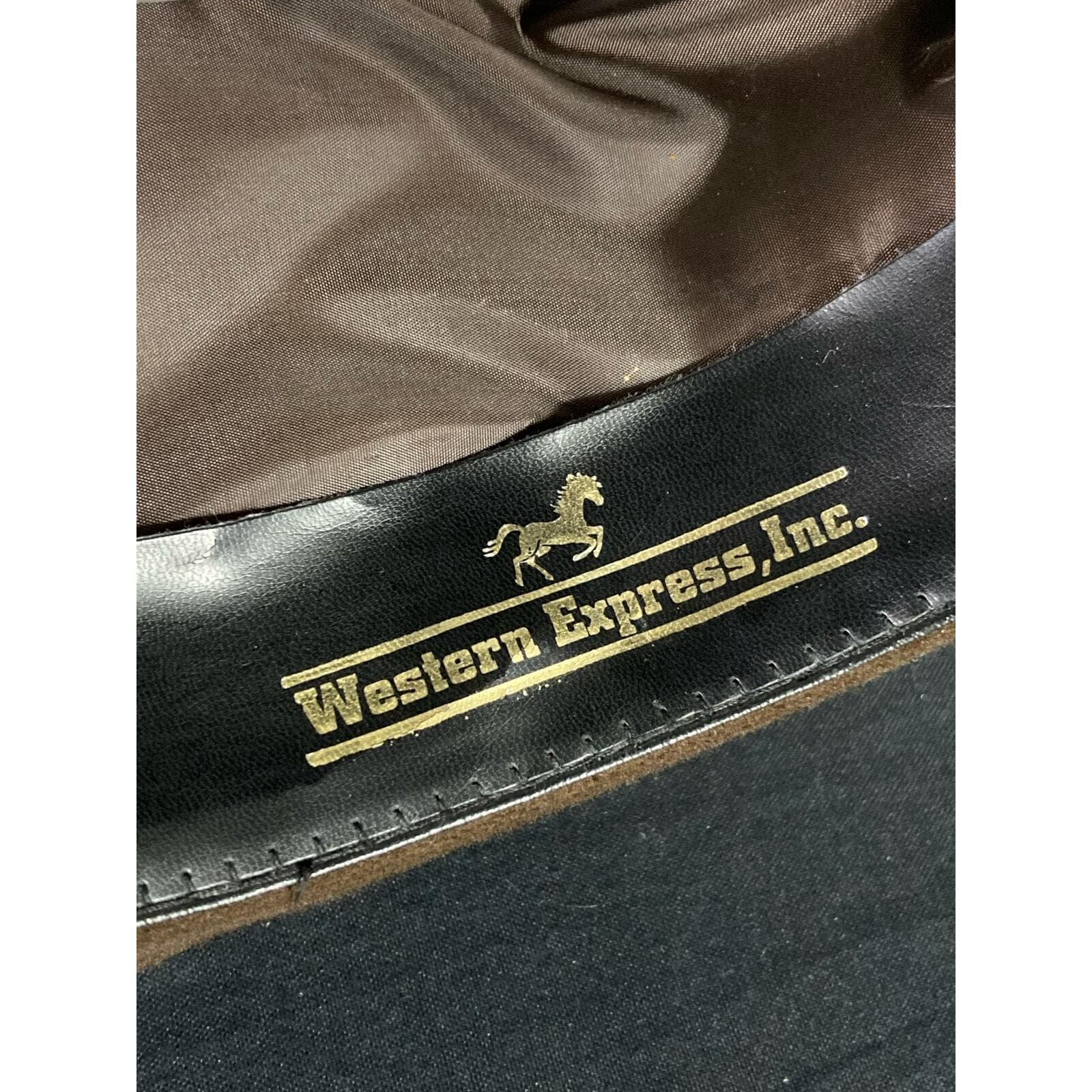 Western Express Unisex Brown Faux Felt Cowboy Hat Size 6 3/4 Pinch Wide Brim - Thumbnail 3