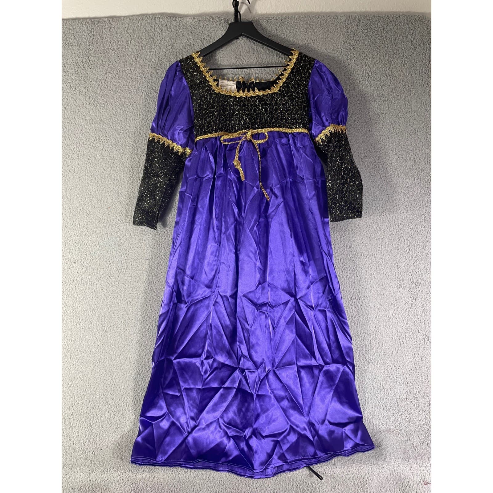Medieval Princess Costume Small Purple Renaissance Dress Crown Halloween Vintage - Thumbnail 4